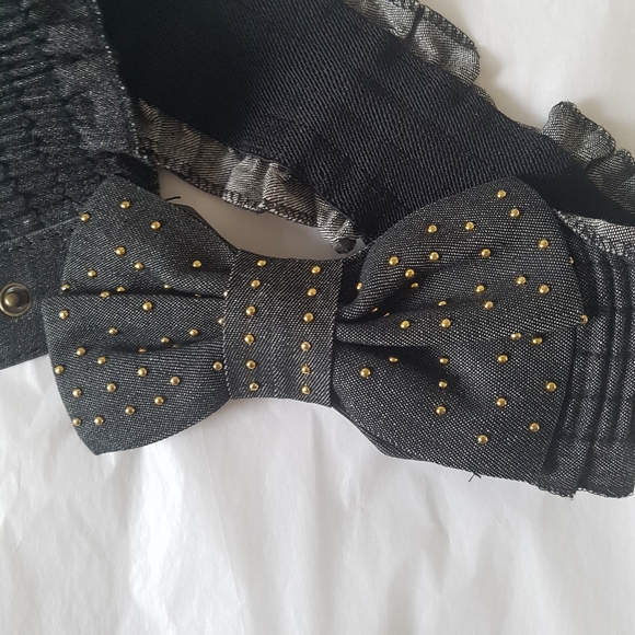 Belt, Jean, Gray, Ribbon with gold details. Stretchy - Picture 4 of 4